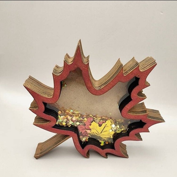 Rae Dunn Falling For You Coffee Mug & Autumn Leaf Shaker in Burgundy/Maroon/Plum - Picture 5 of 8